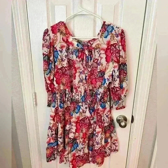 Miss‎ Los Angeles Honor Floral Mini Dress Size M - Picture 3 of 6